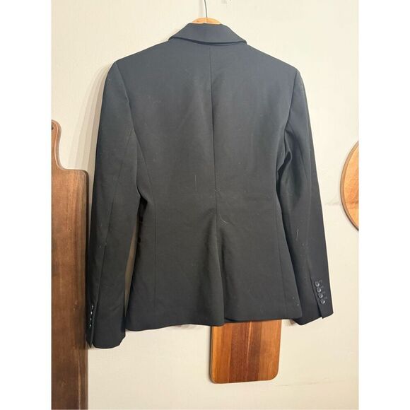 Express Black Single Button Notch Lapel Collar Lined Career Blazer Size 4 - Picture 2 of 6